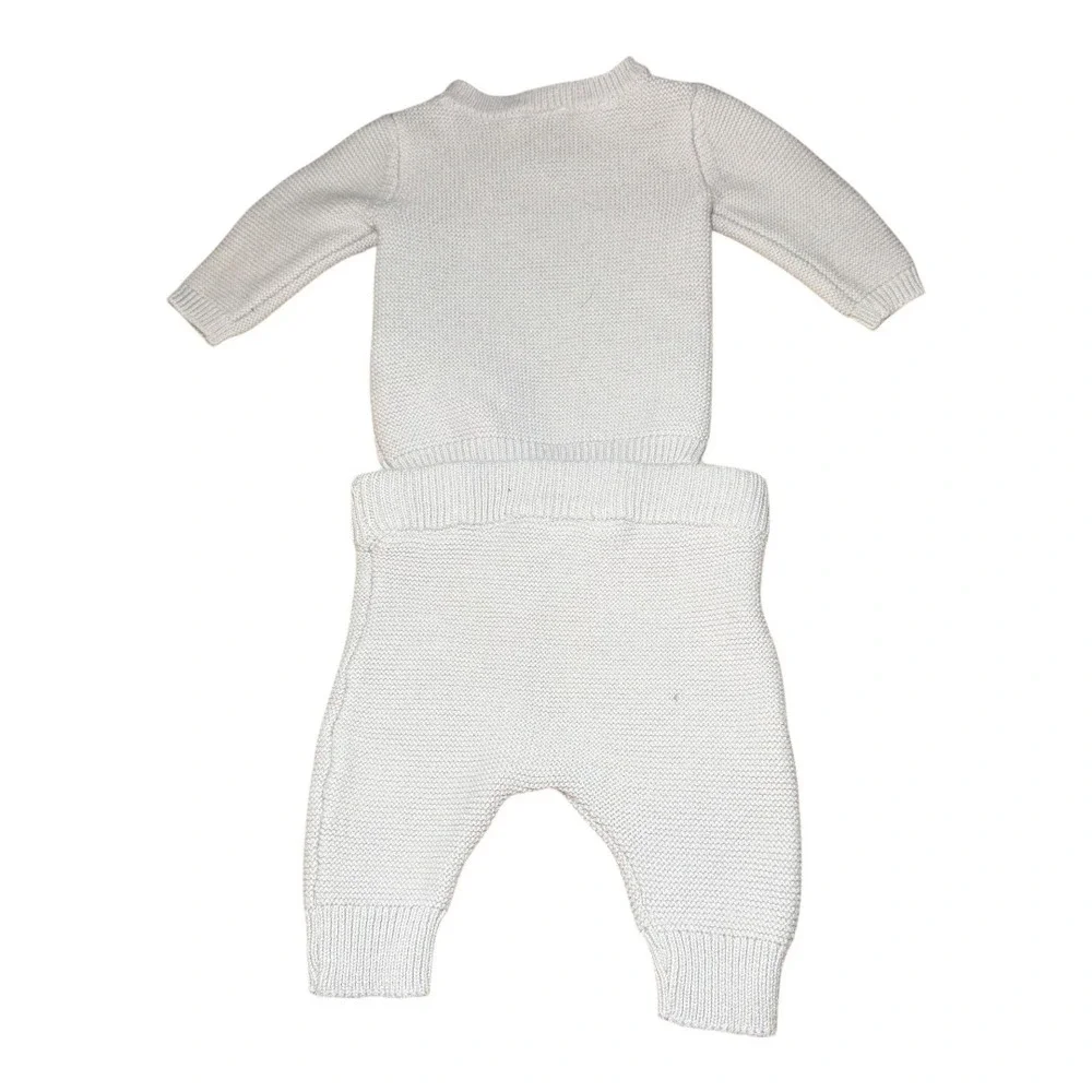 Cottagecore Carter's Just One You Sweater Set 3M Gray Cable Knit 2‎ Piece Outfit